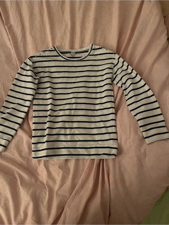 Old Navy Other - Old Navy White Long-Sleeve Tee with Navy Stripes